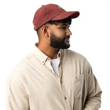 Logo Corduroy Streetwear Dad Cap — Burgundy · Photo 15