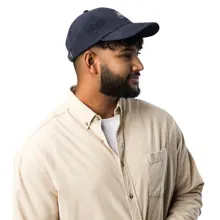 Logo Corduroy Streetwear Dad Cap — Navy · Photo 6