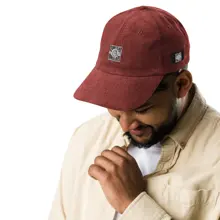 Logo Corduroy Streetwear Dad Cap — Burgundy · Photo 14