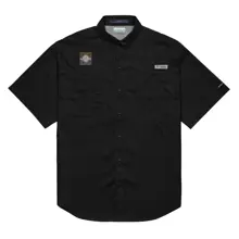 Logo Men’s Columbia Short Sleeve Button Shirt — Black · Photo 1