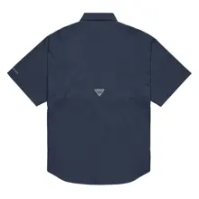 Logo Men’s Columbia Short Sleeve Button Shirt — Collegiate Navy · Photo 4