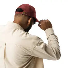 Logo Corduroy Streetwear Dad Cap — Burgundy · Photo 13