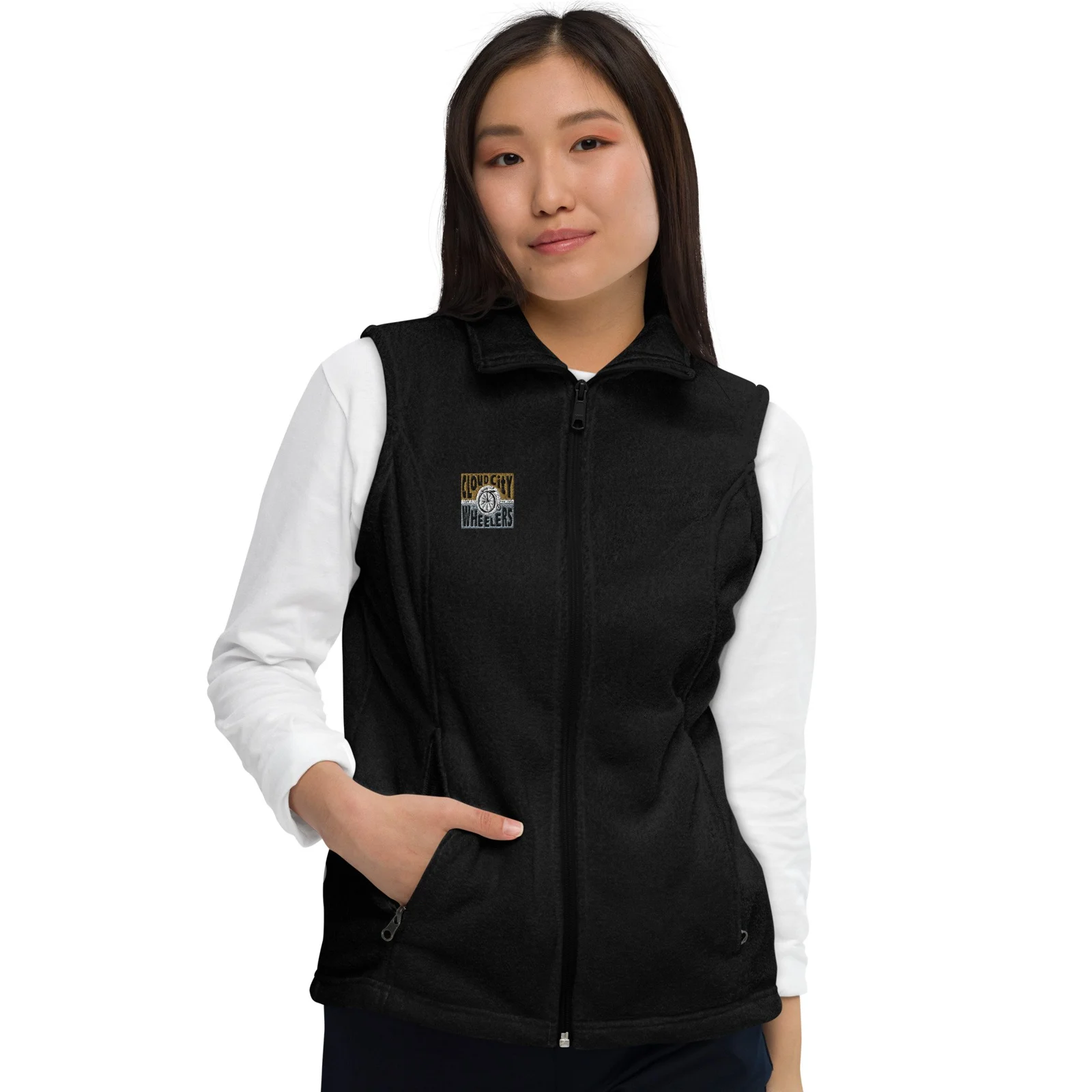 Logo Women’s Columbia Fleece Vest — Product photo 1